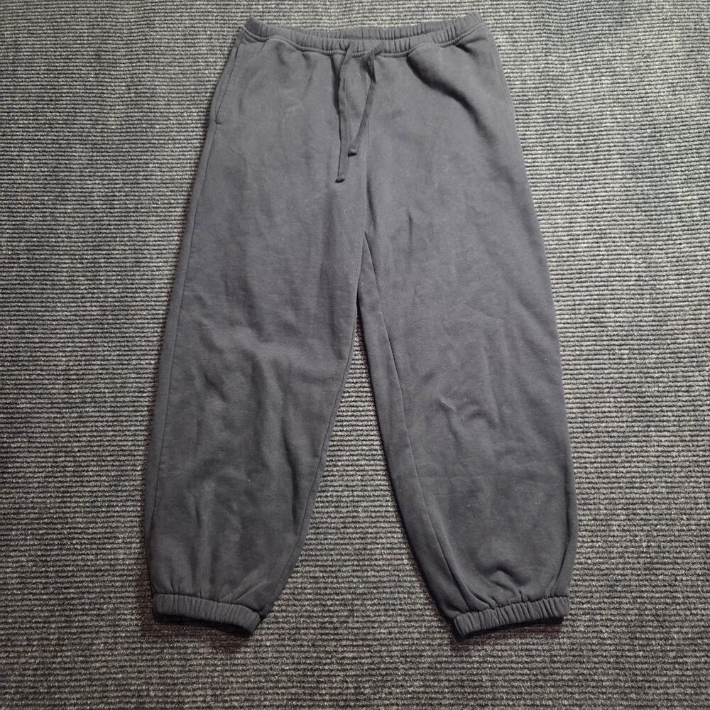 Black Sweatpants Hollister Women's Medium Cotton Blend Baggy Fleece